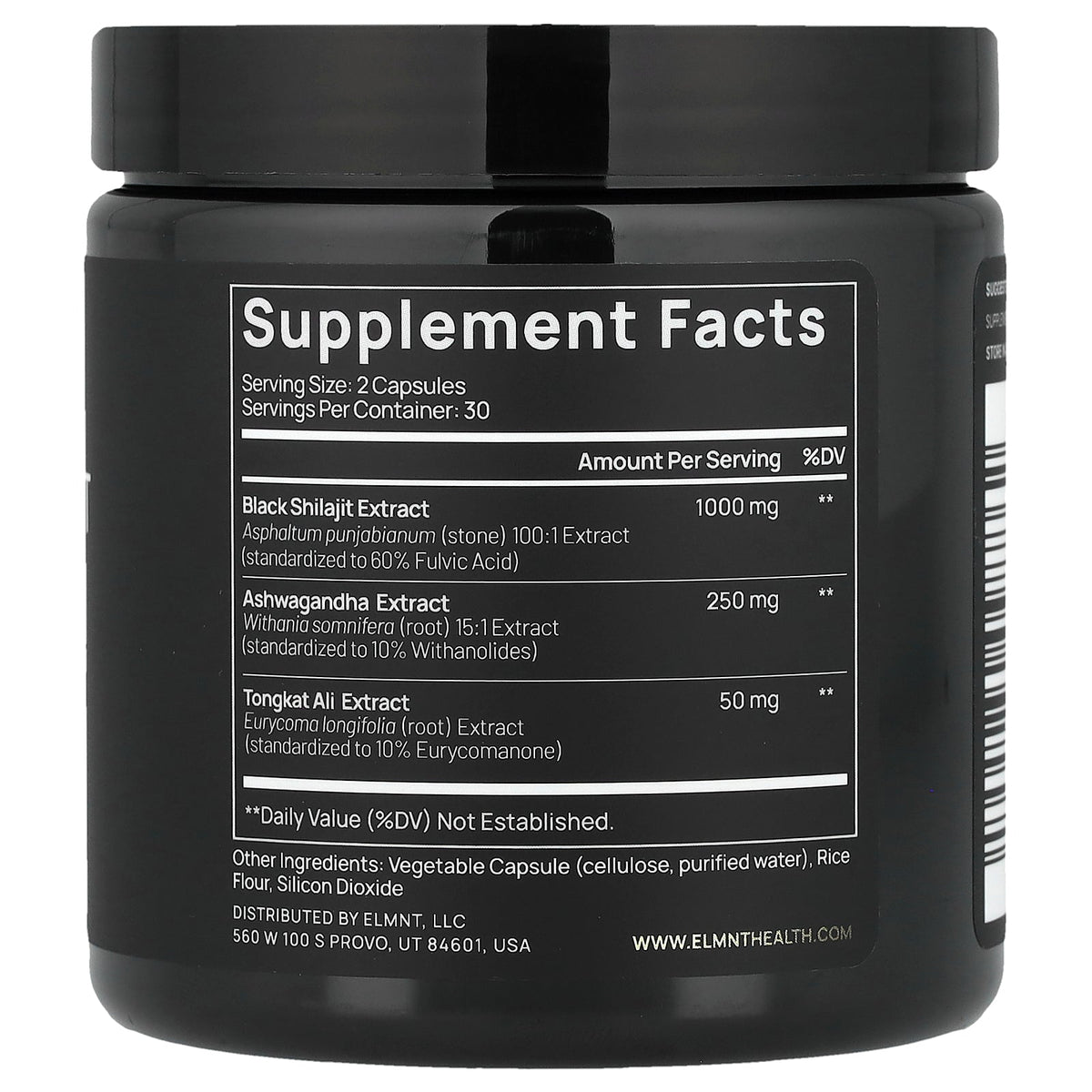 TERRA ELMNT, Black Shilajit, 60 Capsules