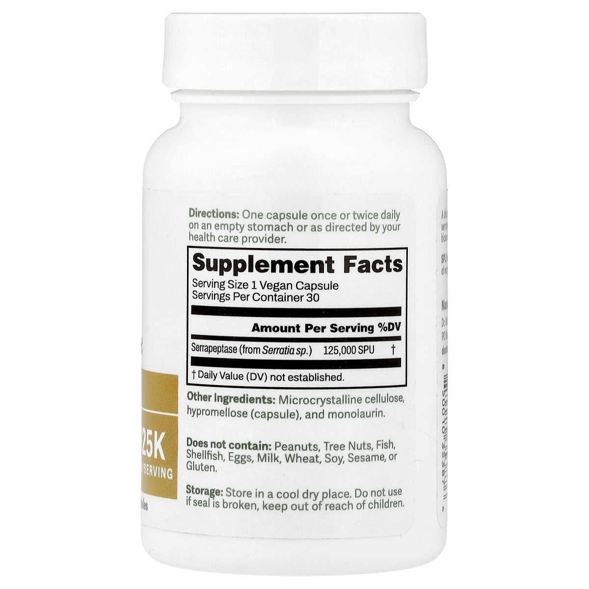 Dr. Murray's, Serrapeptase, 125,000 SPU, 30 Vegan Capsules