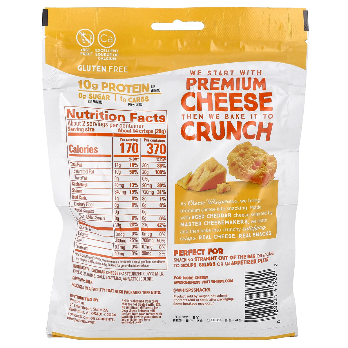 Whisps, Cheese Crisps, Cheddar , 2.12 oz (60 g)