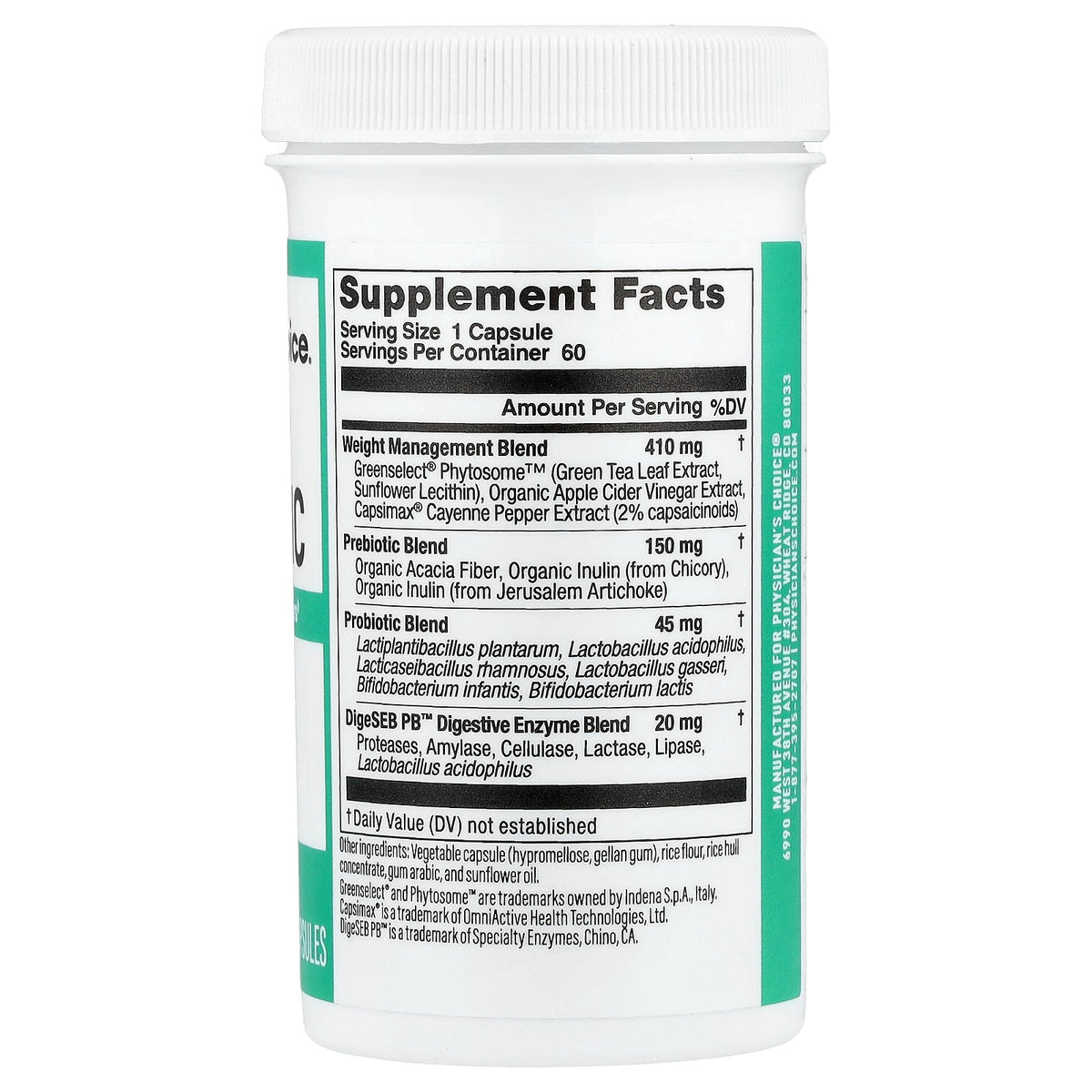 Physician's Choice, Thin 30® Probiotic, 60 Capsules