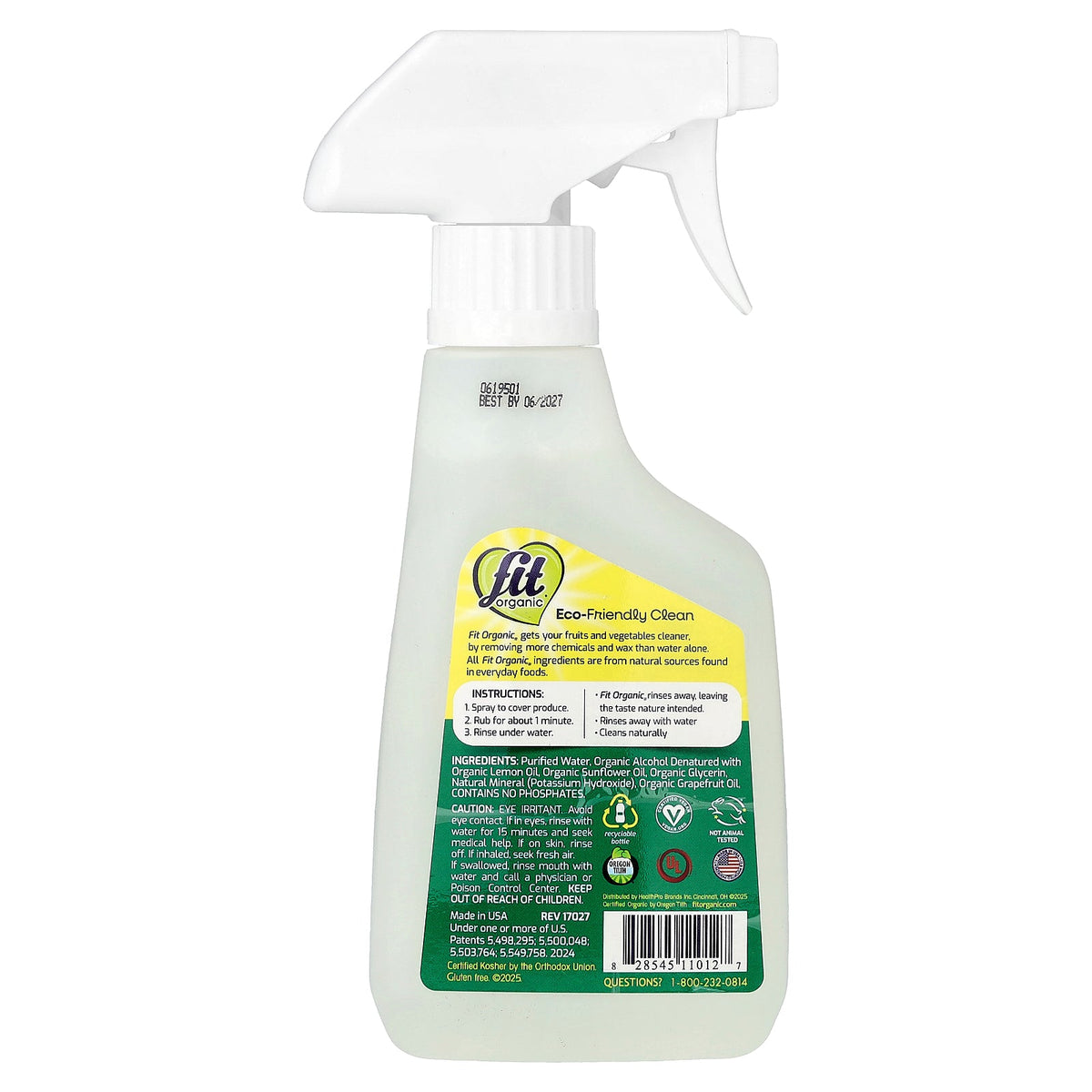 Fit Organic, Fruit & Vegetable Wash Spray, 12 fl oz (353 ml)