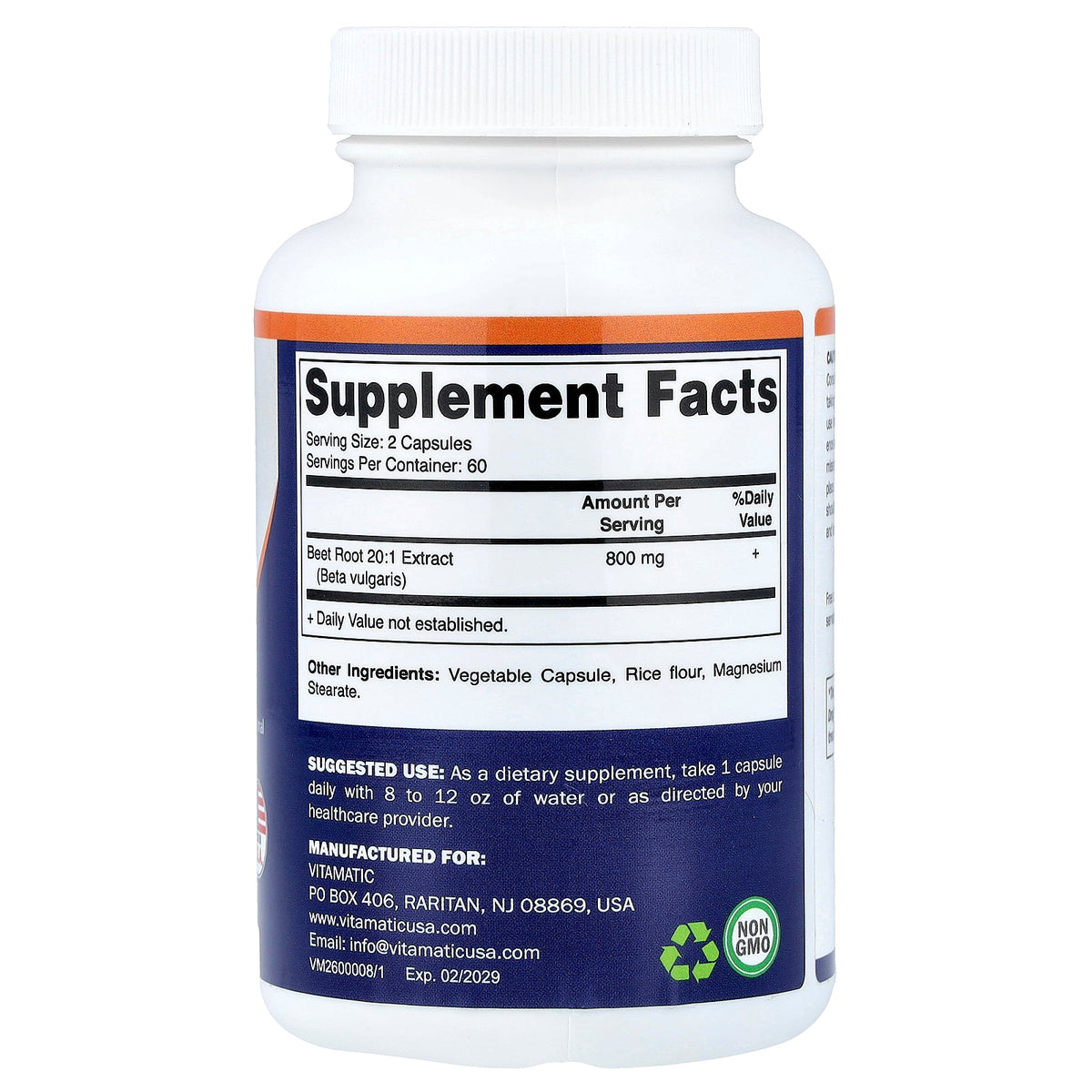 Vitamatic, Beet Root 20:1 Extract, 120 Vegetable Capsules (400 mg per Capsule)