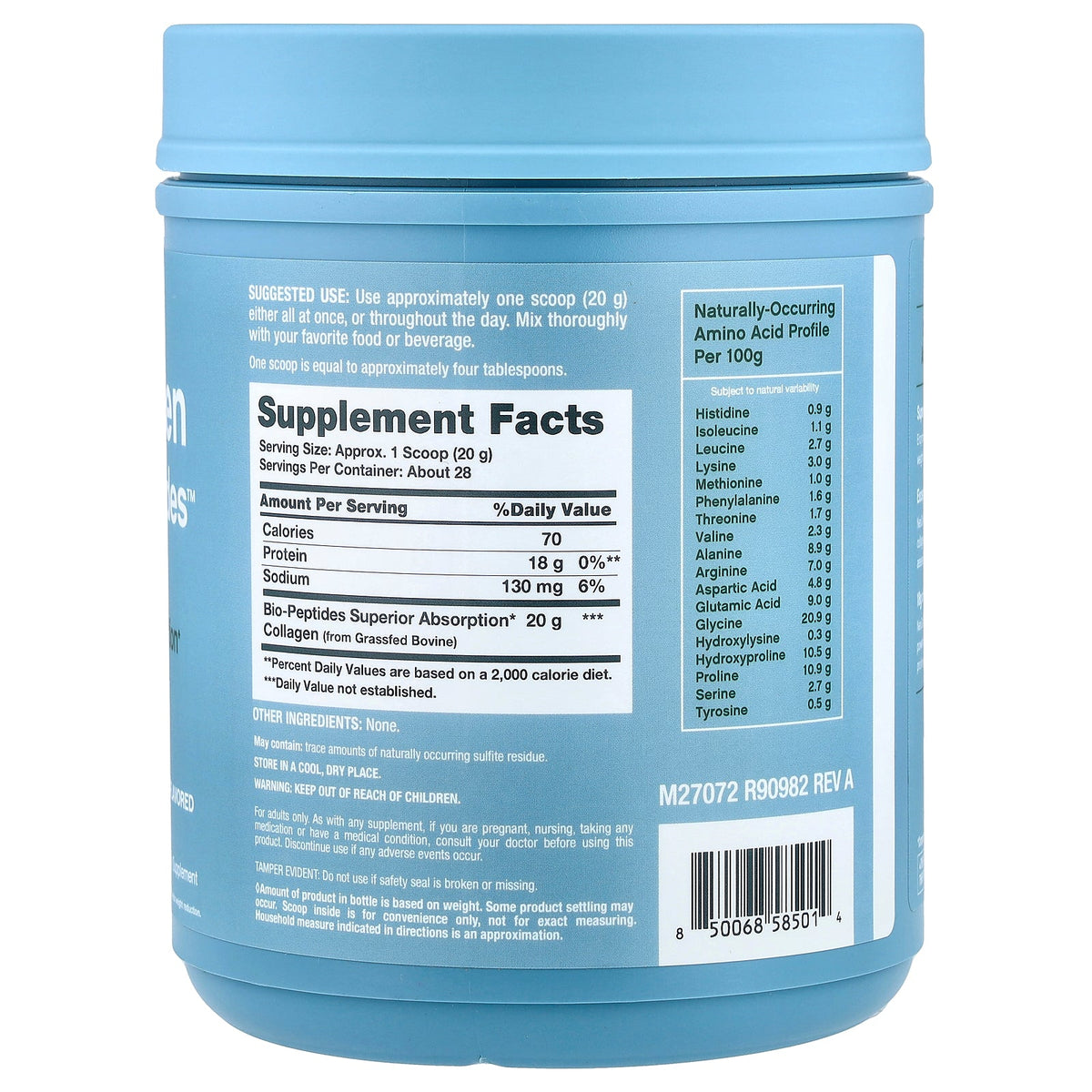 NeoCell, Collagen Bio-Peptides™ Protein, Unflavored, 20 oz (567 g)