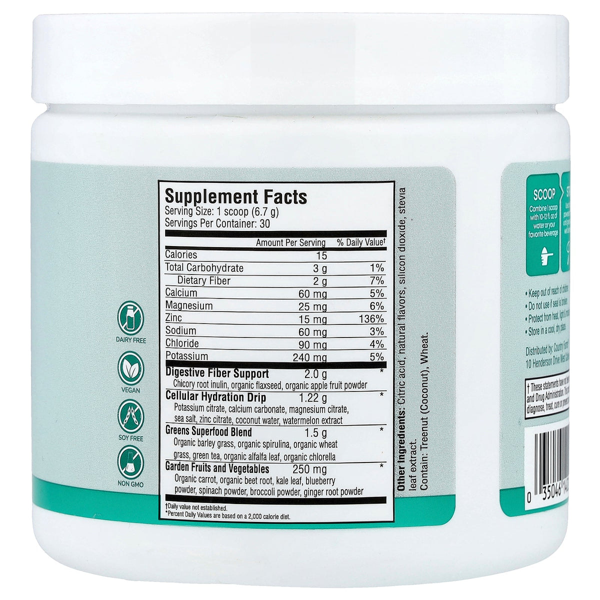 Country Farms, Refreshers, Super Greens + Electrolytes, Mint Mojito , 6.98 oz (198  g)