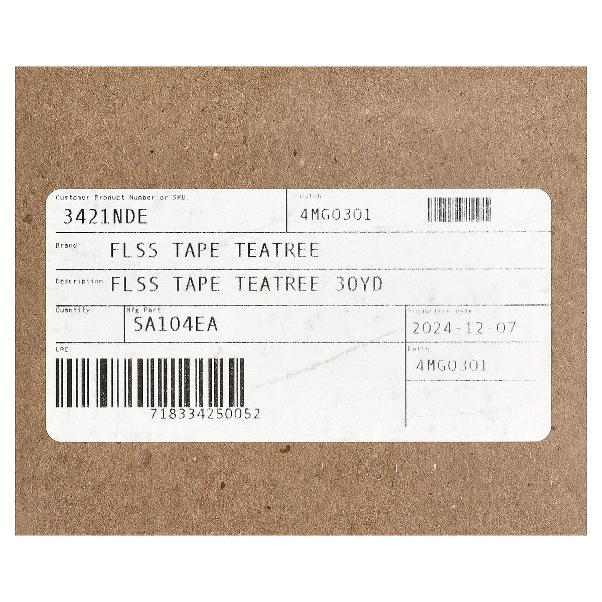 Desert Essence, Dental Tape, Waxed, Tea Tree Oil, 6 Count, 30 yds (27.4 m)