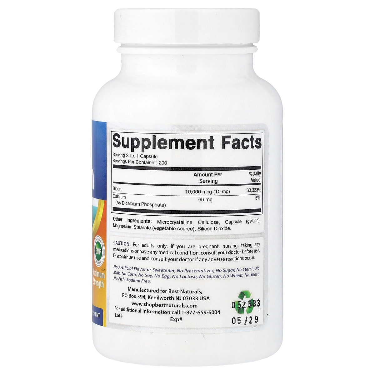 Best Naturals, Biotin, Maximum Strength, 200 Capsules