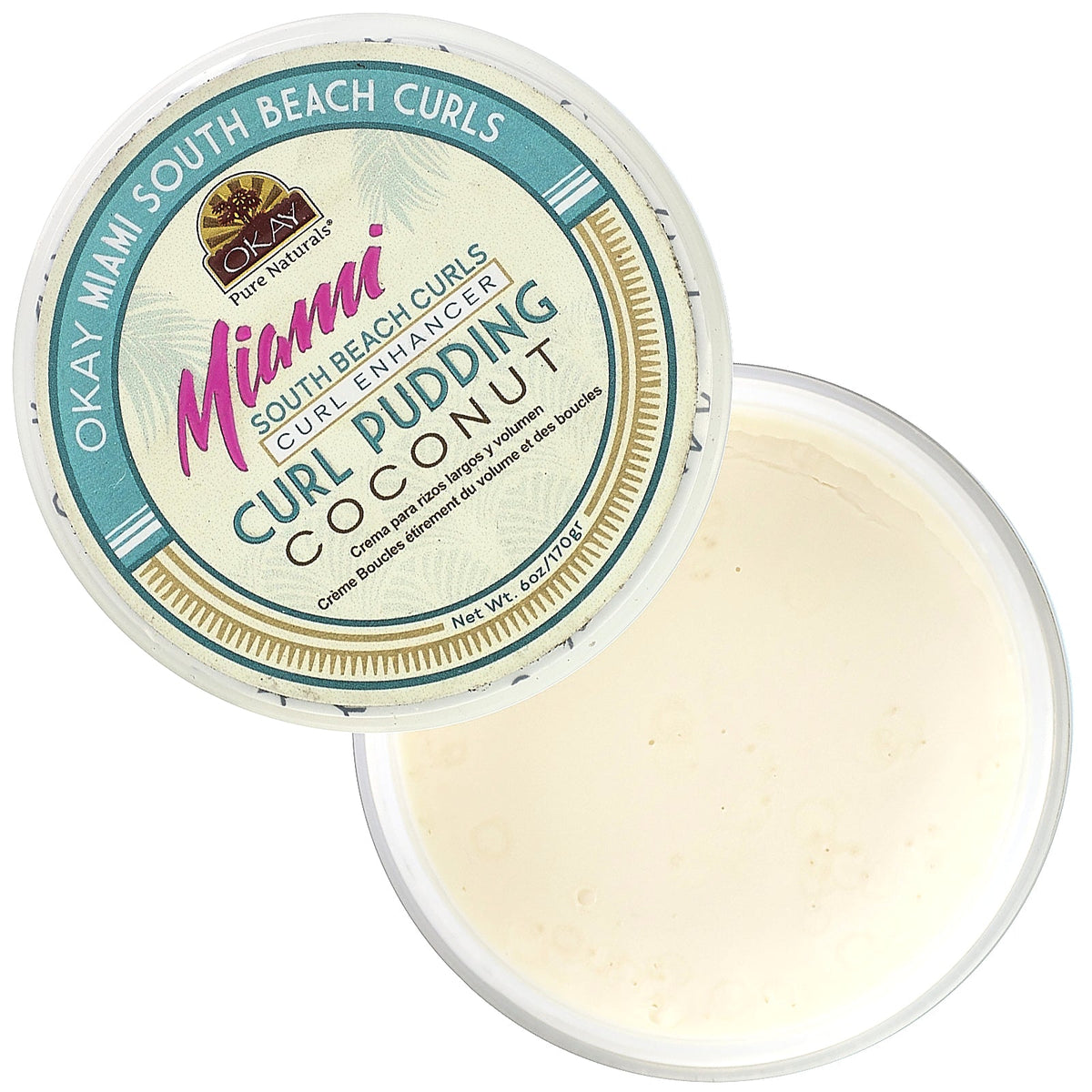 Okay Pure Naturals, Miami South Beach Curls, Curl Pudding, Coconut, 6 oz (170 g)