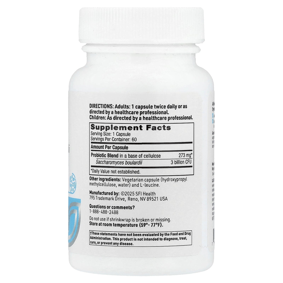 SFI Health, Ther-Biotic®, Saccharomyces Boulardii, 3 Billion CFU, 60 Capsules