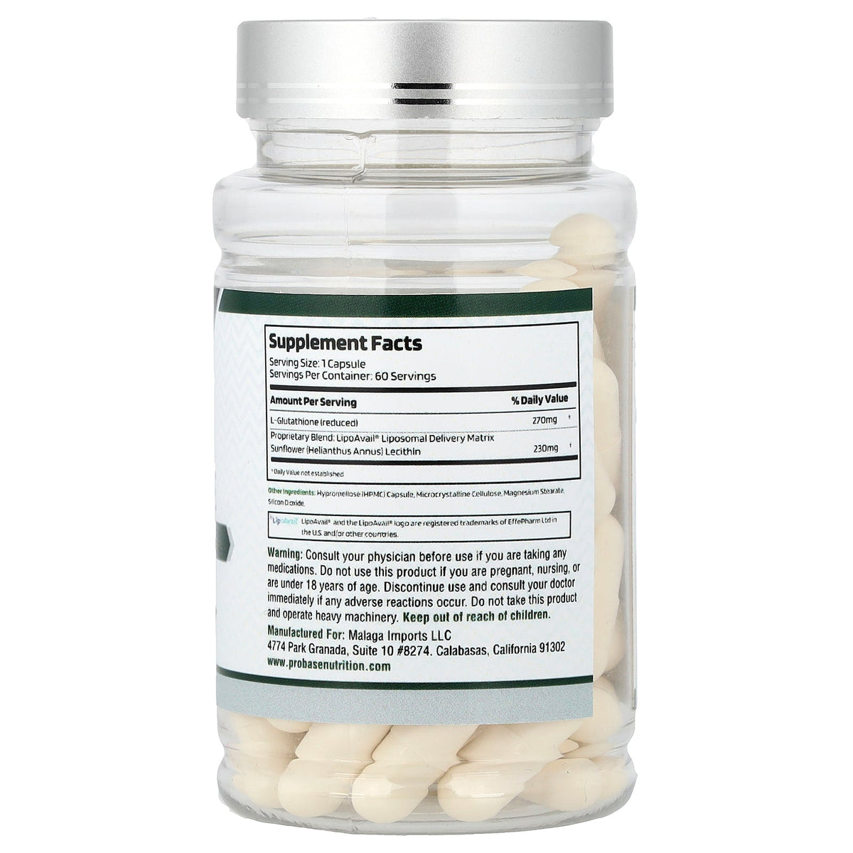 Probase Nutrition, Liposomal Glutathione, 60 Capsules