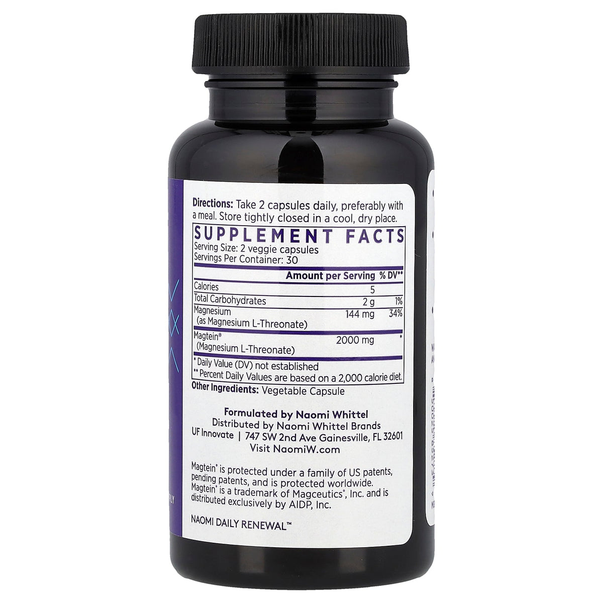 NAOMI, Magtein® Magnesium Threonate, 60 Capsules (1,000 mg per Capsule)