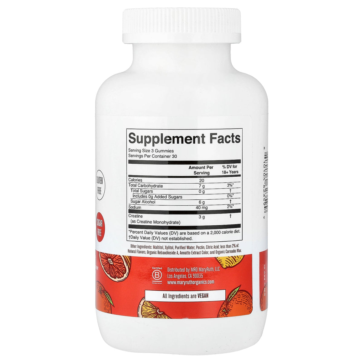MaryRuth's, Creatine Gummies, Tangerine Citrus, 90 Gummies