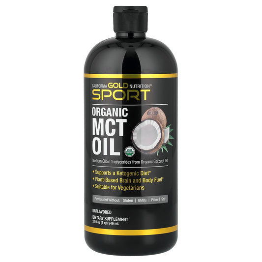 California Gold Nutrition, Sport, Organic MCT Oil, Unflavored, 32 fl oz (946 ml)