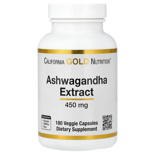 California Gold Nutrition, Ashwagandha, 450 mg, 180 Veggie Capsules