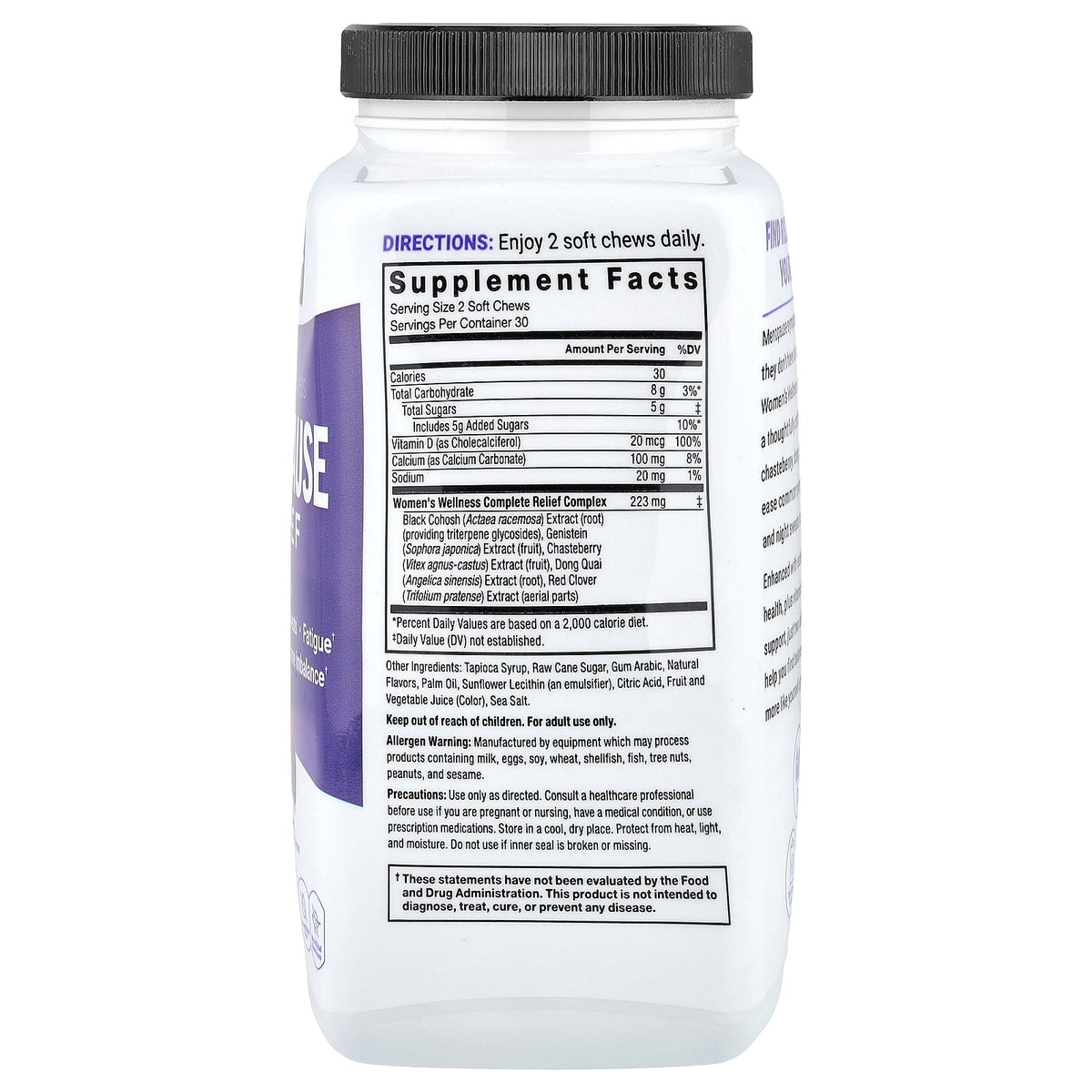 Force Factor, Women's Wellness, Menopause Relief, Mixed Berry, 60 Soft Chews