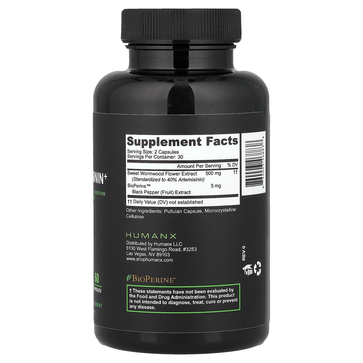 Humanx, Artemisinin+, 60 Capsules
