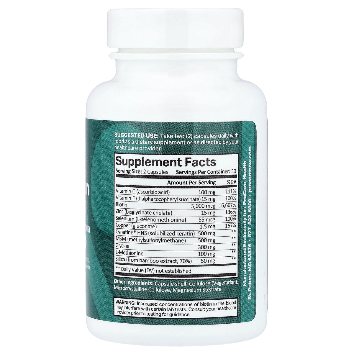 ProCare Health, Hair, Skin Nails, 60 Capsules