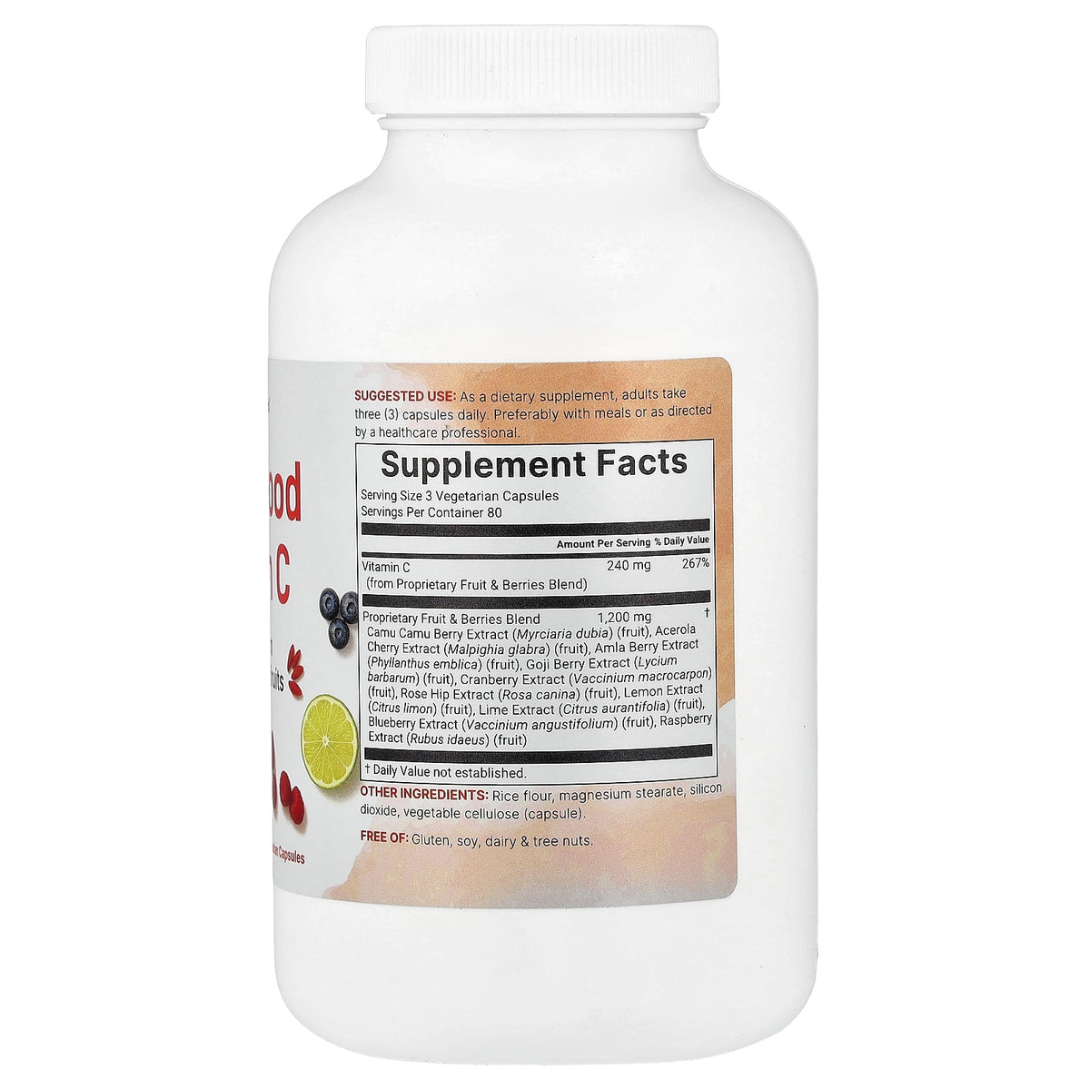Micro Ingredients, Whole Food Vitamin C, 240 Vegetarian Capsules