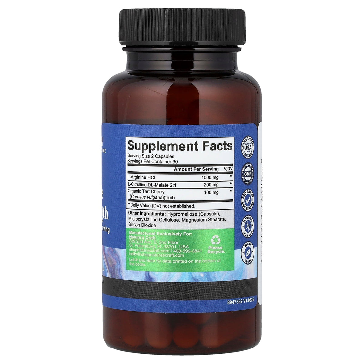Nature's Craft, L-Arginine, 60 Capsules