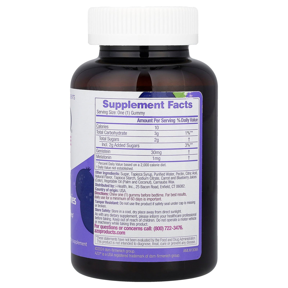 AZO, Menopause Relief, Nighttime Gummies with Melatonin, Cooling Blackcurrant, 30 Gummies