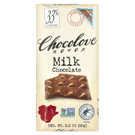 Chocolove, Milk Chocolate, 33% Cocoa, 3.2 oz (90 g)