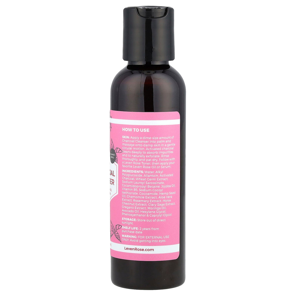 Leven Rose, Charcoal Cleanser with Jojoba Oil & Aloe Vera , 4 fl oz (118 ml)