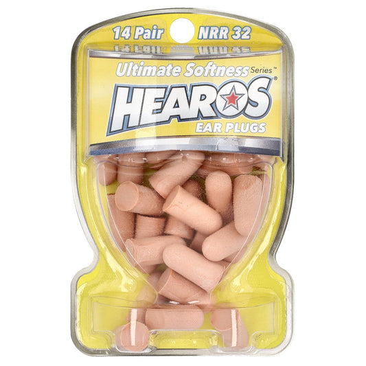 Hearos, Ultimate Softness Series™ Ear Plugs, Yellow, NRR 32, 14 Pairs
