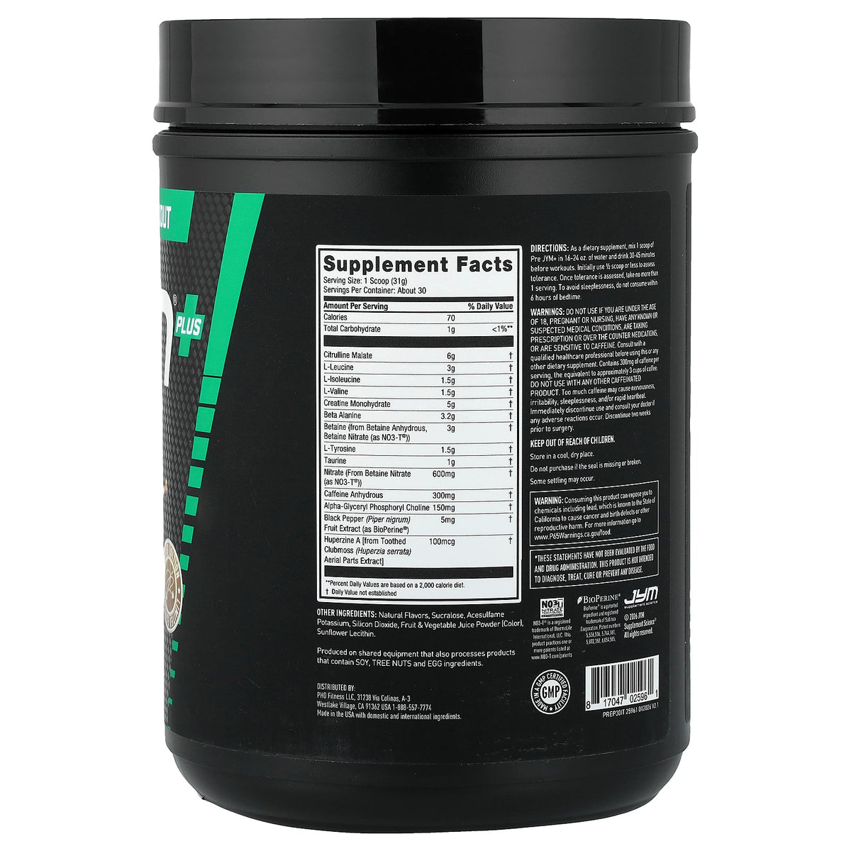 JYM Supplement Science, Pre JYM® Plus, Advanced Pre-Workout, Iced Tea Lemonade, 2.05 lbs (930 g)