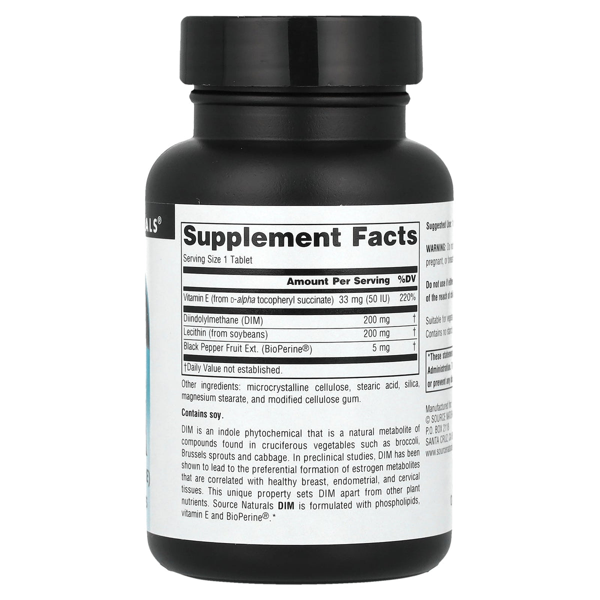 Source Naturals, DIM, 200 mg, 30 Tablets