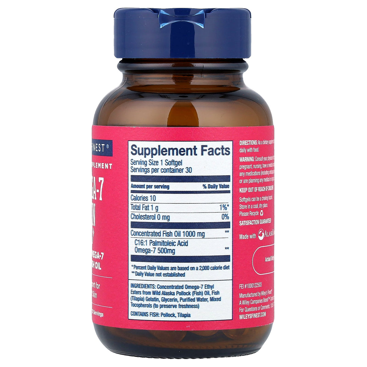 Wiley's Finest, Omega-7 Skin, 30 Softgels
