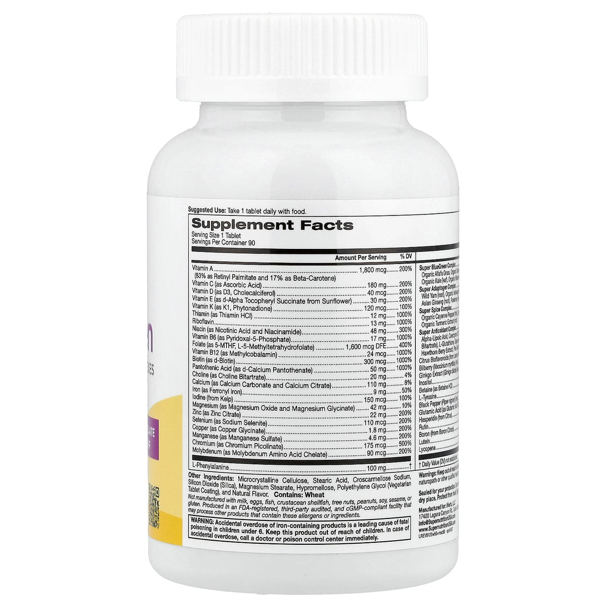 Super Nutrition, Simply One®, 50+ Women Multivitamin with Super Complexes, 90 Tablets