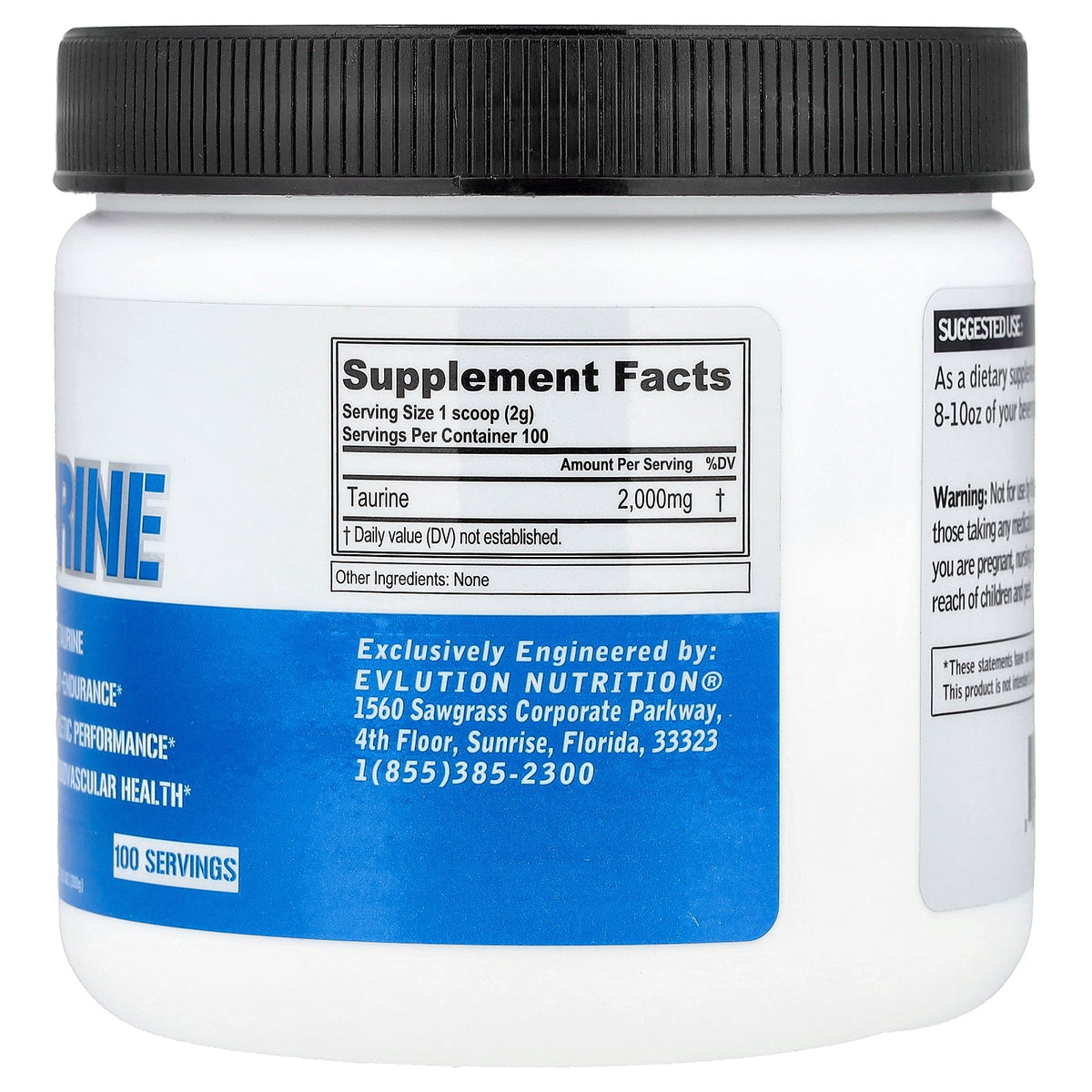 EVLution Nutrition, Taurine, Unflavored, 7.05 oz (200 g)
