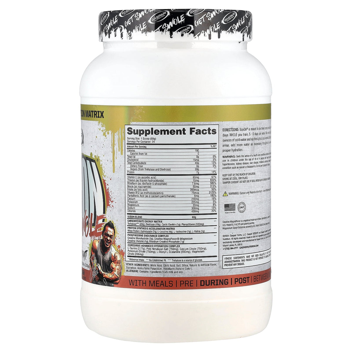 Gaspari Nutrition, SizeOn®, Get Swole, Intra Workout, Mango Splash, 3.59 lbs (1.63 kg)