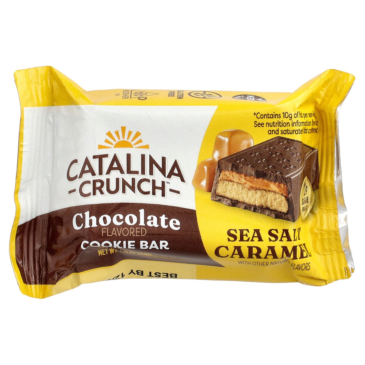 Catalina Crunch, Chocolate Cookie Bar, Sea Salt Caramel, 4 Bars, 1.19 oz (34 g) Each