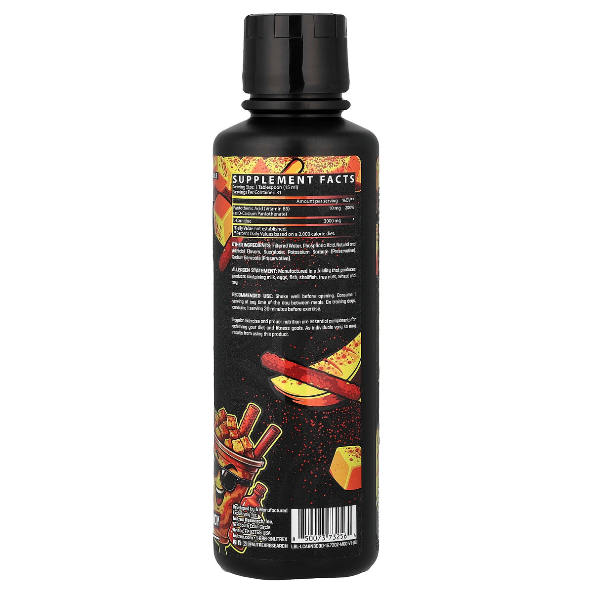 Nutrex Research, L-Carnitine 3000, Mango Chamoy, 15.72 fl oz (465 ml)