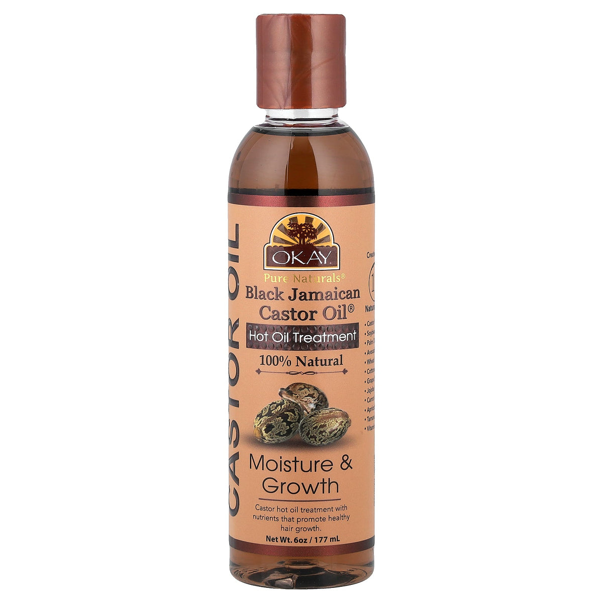 Okay Pure Naturals, Black Jamaican Castor Oil®, Hot Oil Treatment, 6 oz (177 ml)