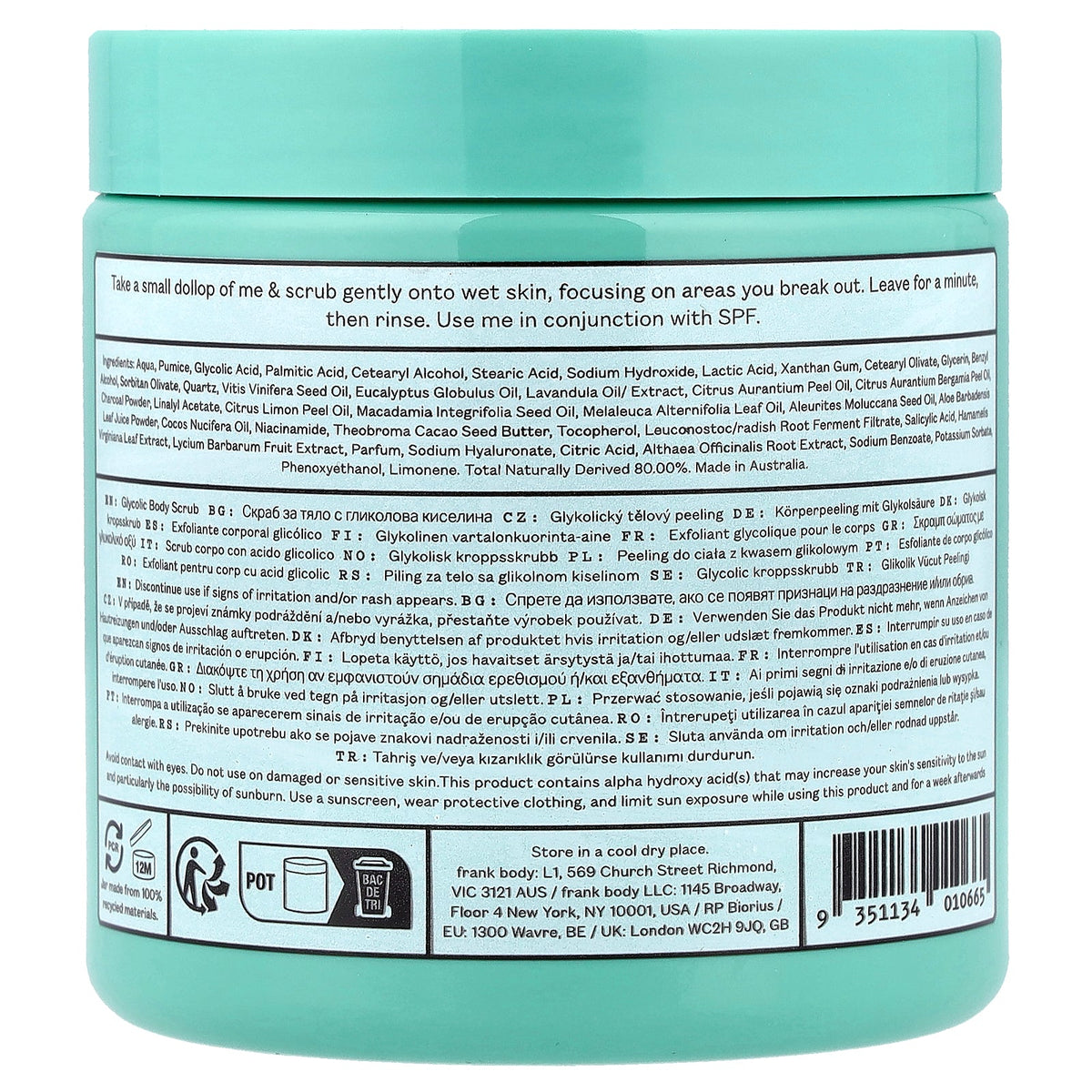 frank body, Glycolic Body Scrub, 8.82 oz (250 g)