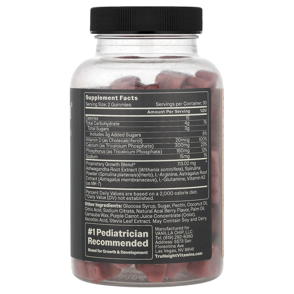 TruHeight, Growth Gummies, Ages 5+, Acai, 60 Gummies