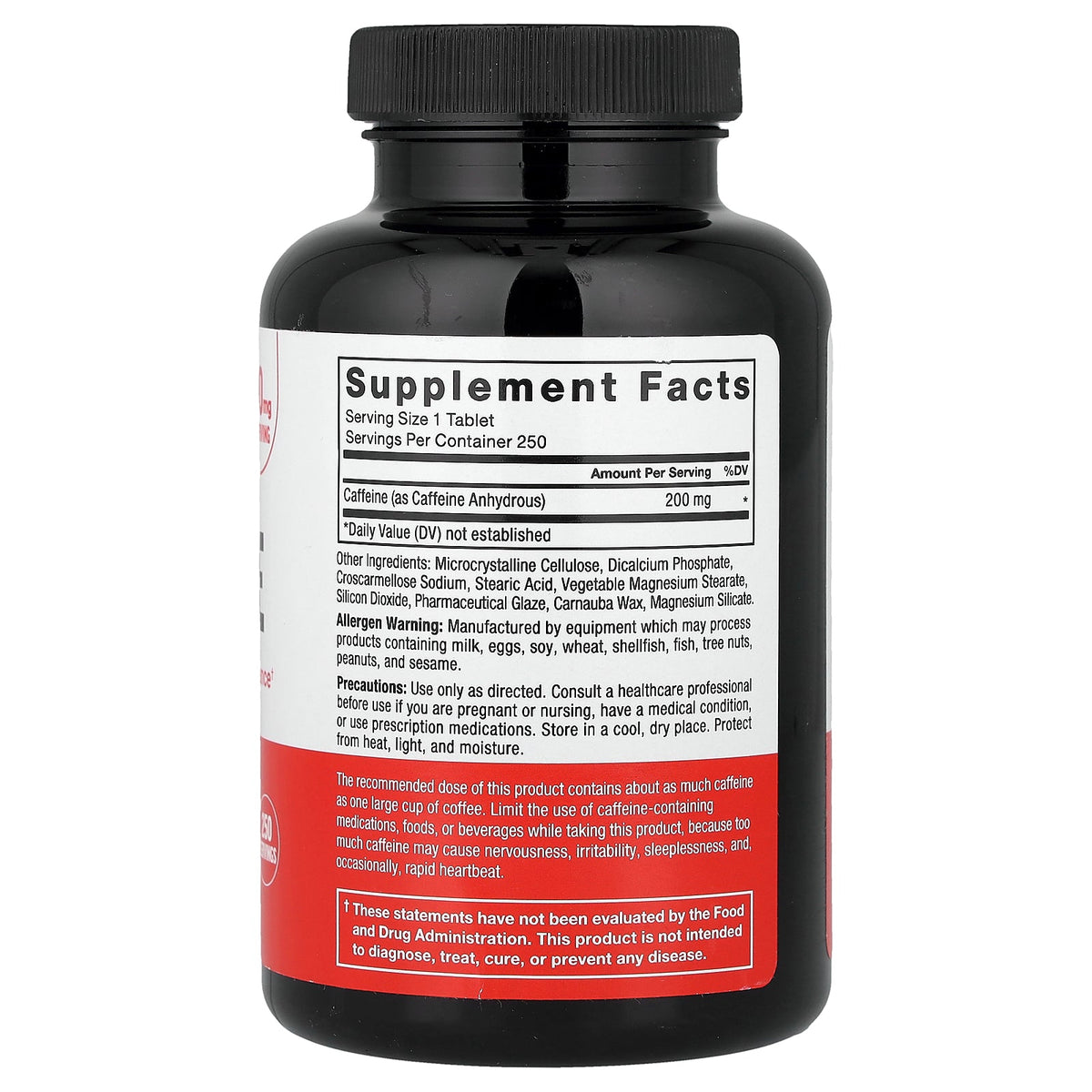 Force Factor, Caffeine, 200 mg, 250 Tablets