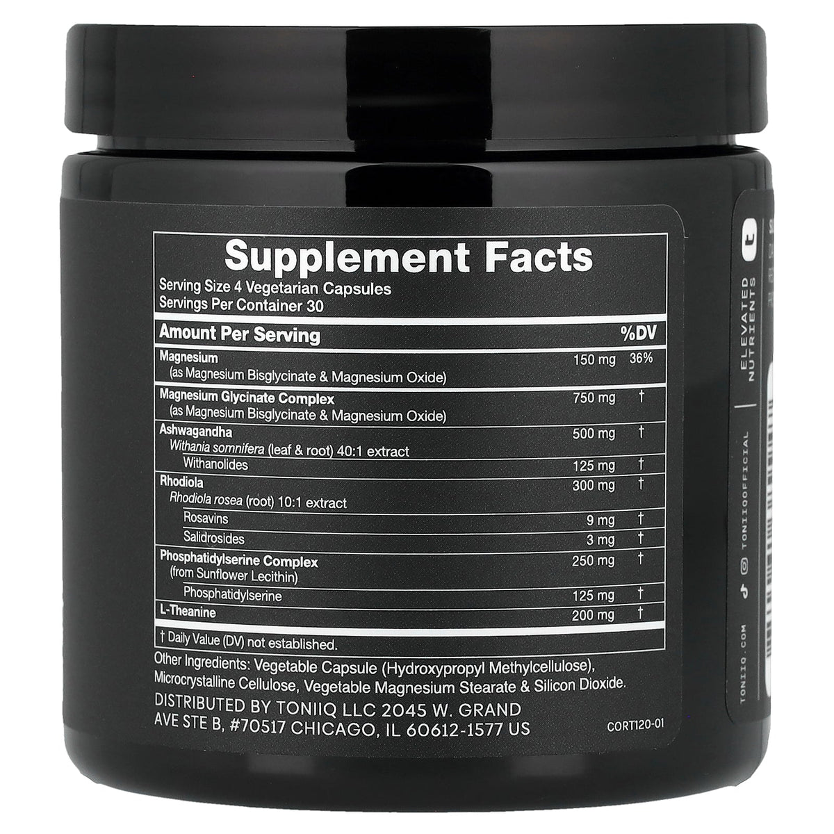 Toniiq, Cortisol Support 2000, 120 Capsules