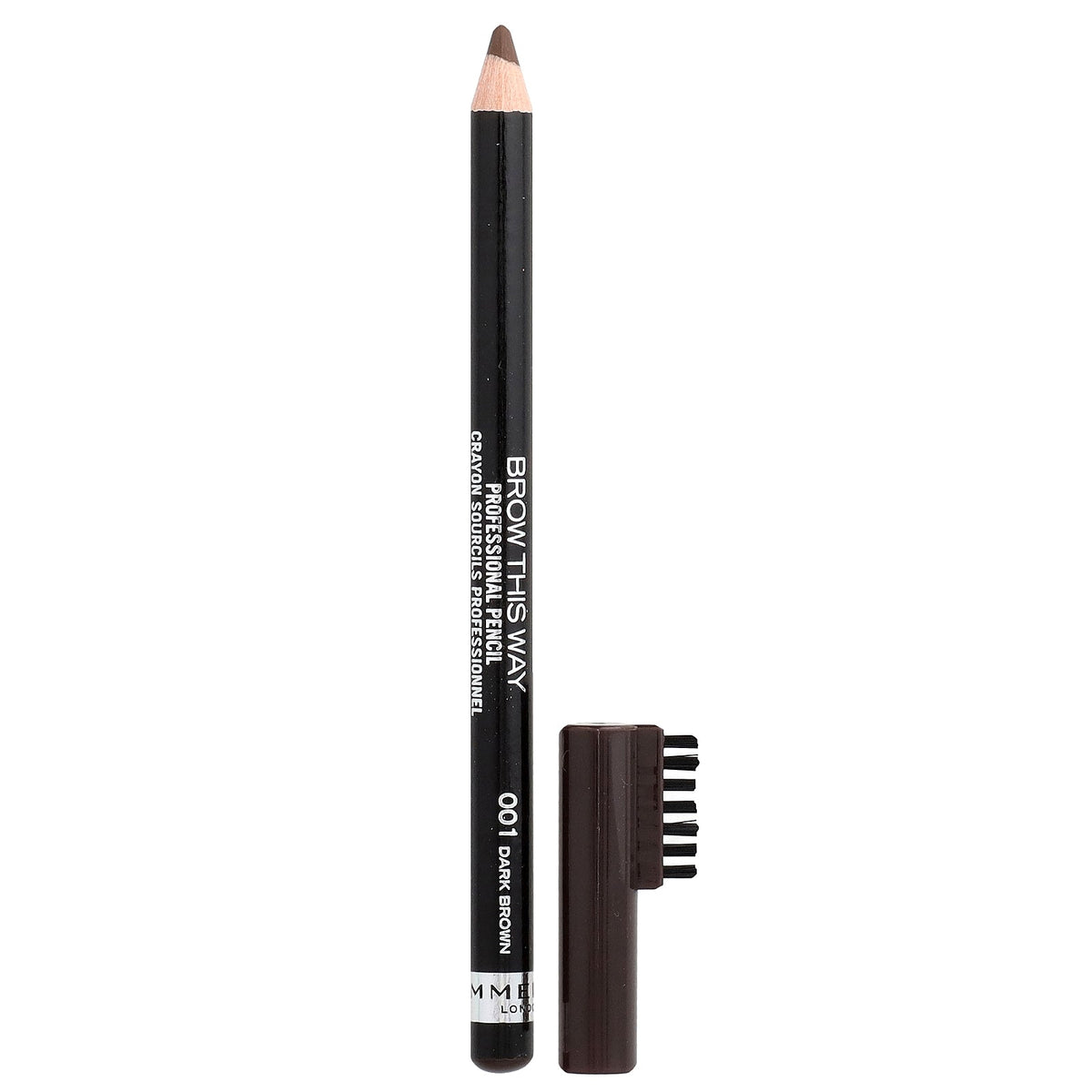 Rimmel London, Brow This Way, Professional Eyebrow Pencil, 001 Dark Brown, 0.05 oz (1.4 g)