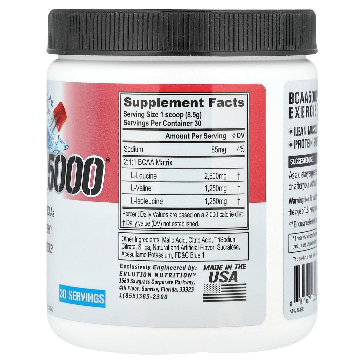 EVLution Nutrition, BCAA5000®, Rocket Pop, 9 oz (255 g)