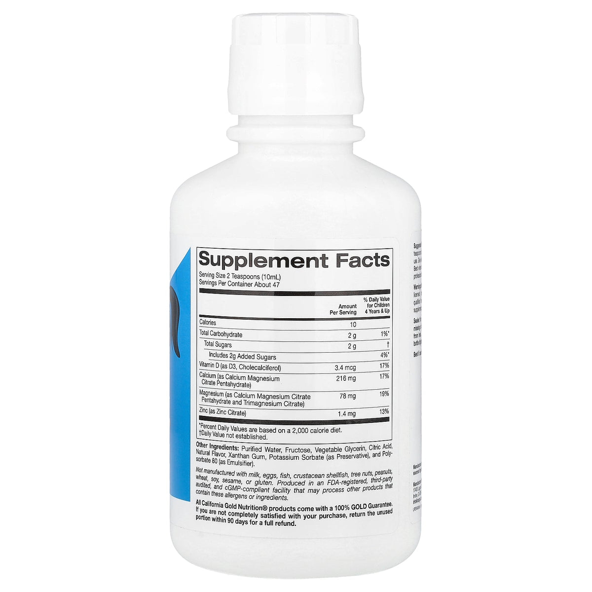 California Gold Nutrition, Kids Liquid Calcium with Magnesium, Vitamin D and Zinc, Orange, 16 fl oz (473 ml)