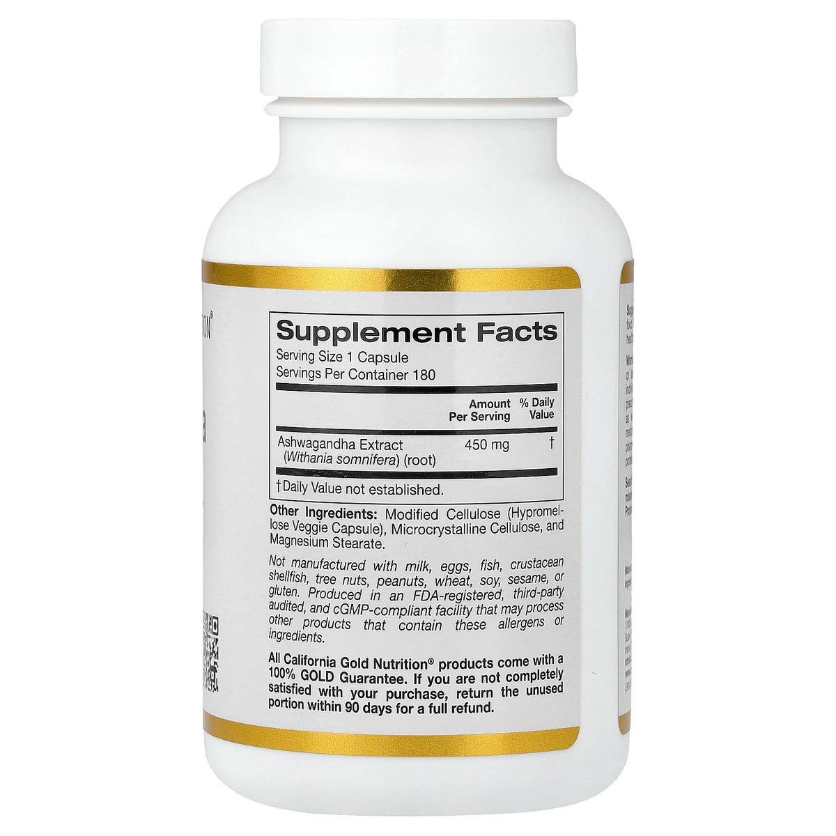 California Gold Nutrition, Ashwagandha, 450 mg, 180 Veggie Capsules