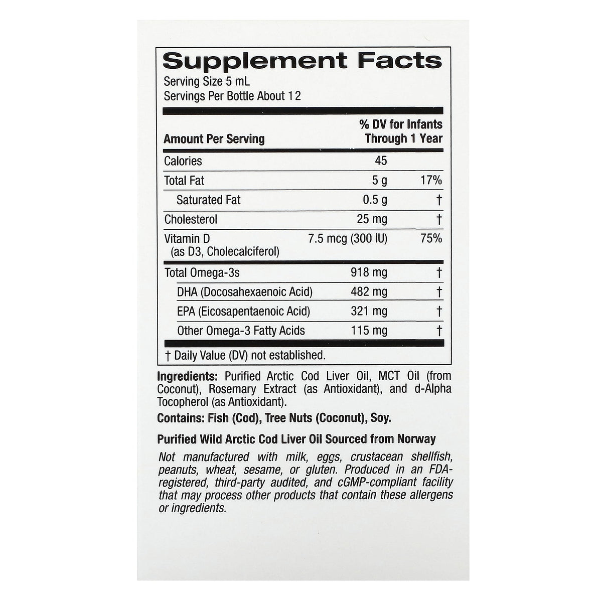 California Gold Nutrition, Baby's DHA, Omega-3s with Vitamin D3 and EPA, 2 fl oz (59 ml)