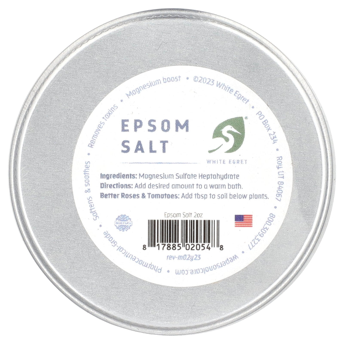White Egret, Epsom Salt, 2 oz