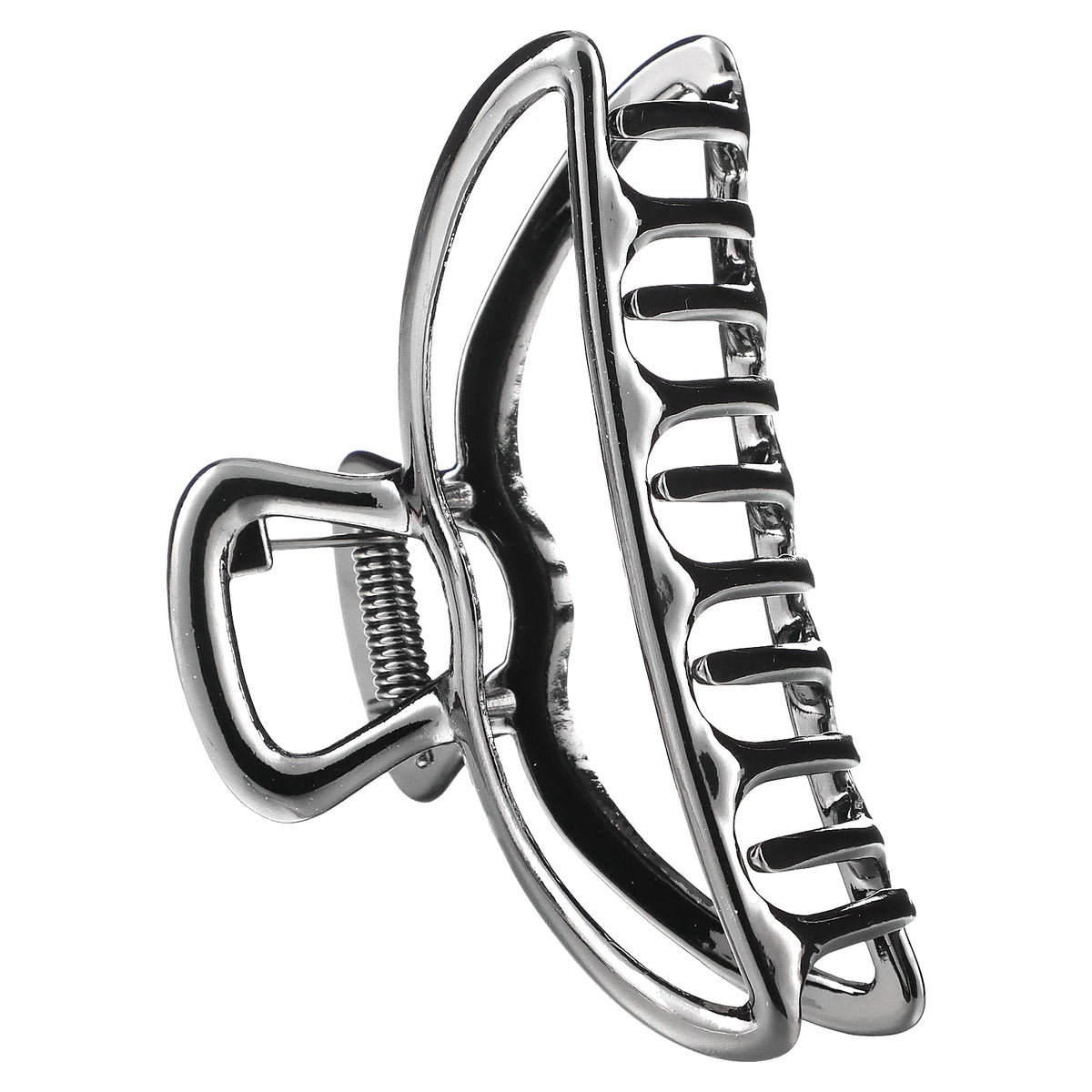 Kitsch, Open Shape Claw Clip, Hematite, 1 Clip
