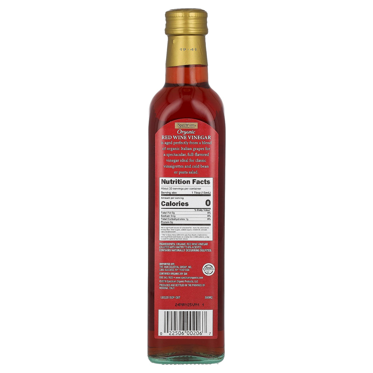 Spectrum Culinary, Organic Red Wine Vinegar, 16.9 fl oz (500 ml)