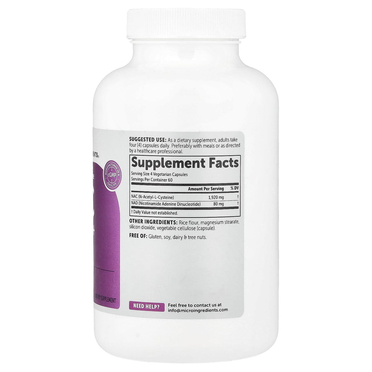 Micro Ingredients, NAC with NAD+, 240 Vegetarian Capsules