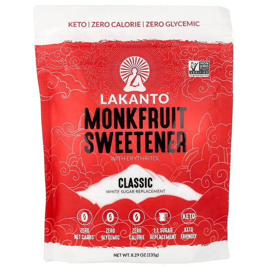 Lakanto, Monkfruit Sweetener With Erythritol, Classic, 8.29 oz (235g)