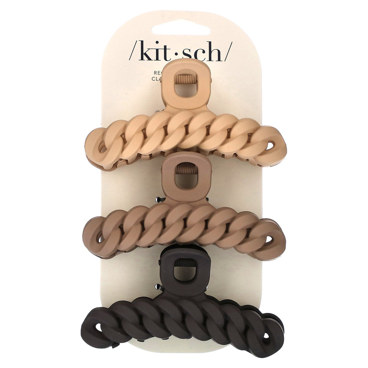 Kitsch, Chain Claw Clips, Neutral, 3 Clips